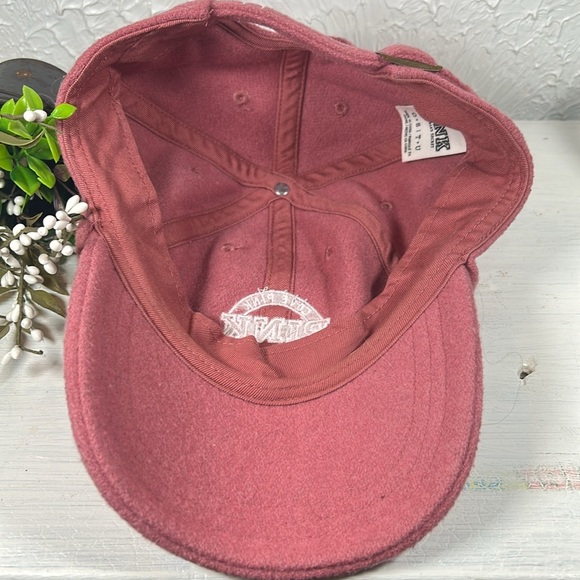 PINK Victoria Secret Wool Blend Mauve Soft Pink Ball Cap Cinch Back PINK Logo - Picture 8 of 12